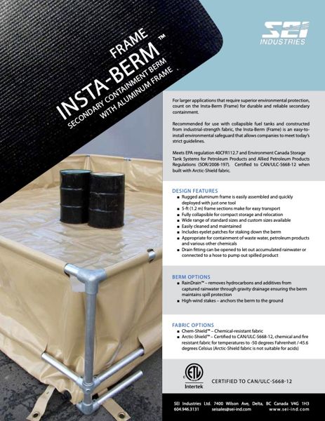Insta-Berm (Frame) brochure cover