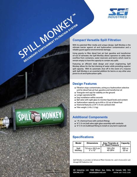 Spill Monkey brochure cover